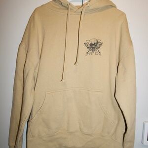 SCW Beige Skull Design Men's Hoodie XL